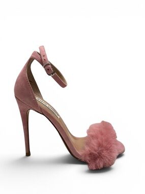 Steve Madden Women's Kippins Pink Side Fur Heels 6